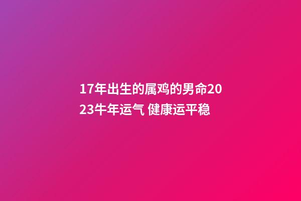 17年出生的属鸡的男命2023牛年运气 健康运平稳